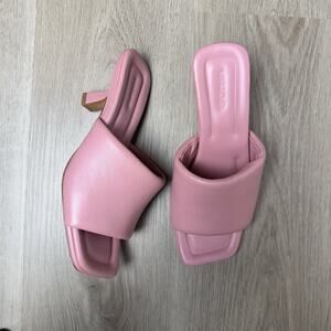 Vince Mules Heels Sandals Shoes Women’s 6M Pink Celi Calfskin Kitten Heels